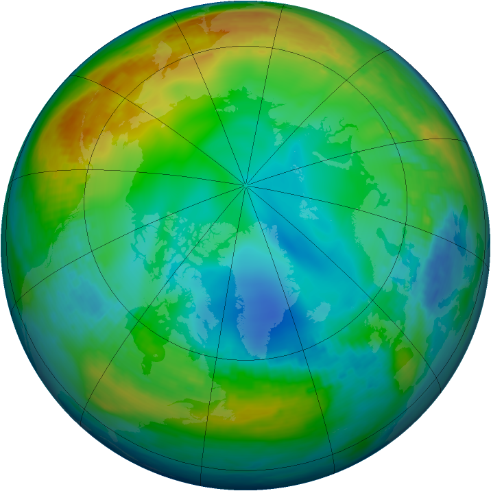 Arctic ozone map for 05 December 1985